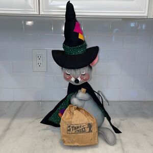 Annalee Doll Vintage Halloween 20" Mouse Witch Doll